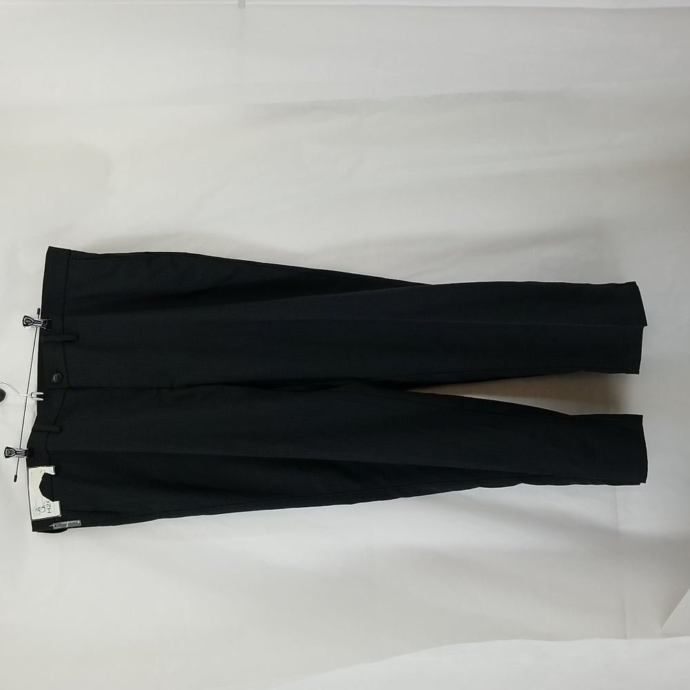 HAGGAR H26 Performance Black Plaid Classic Fit Slacks Pants 42 x 32